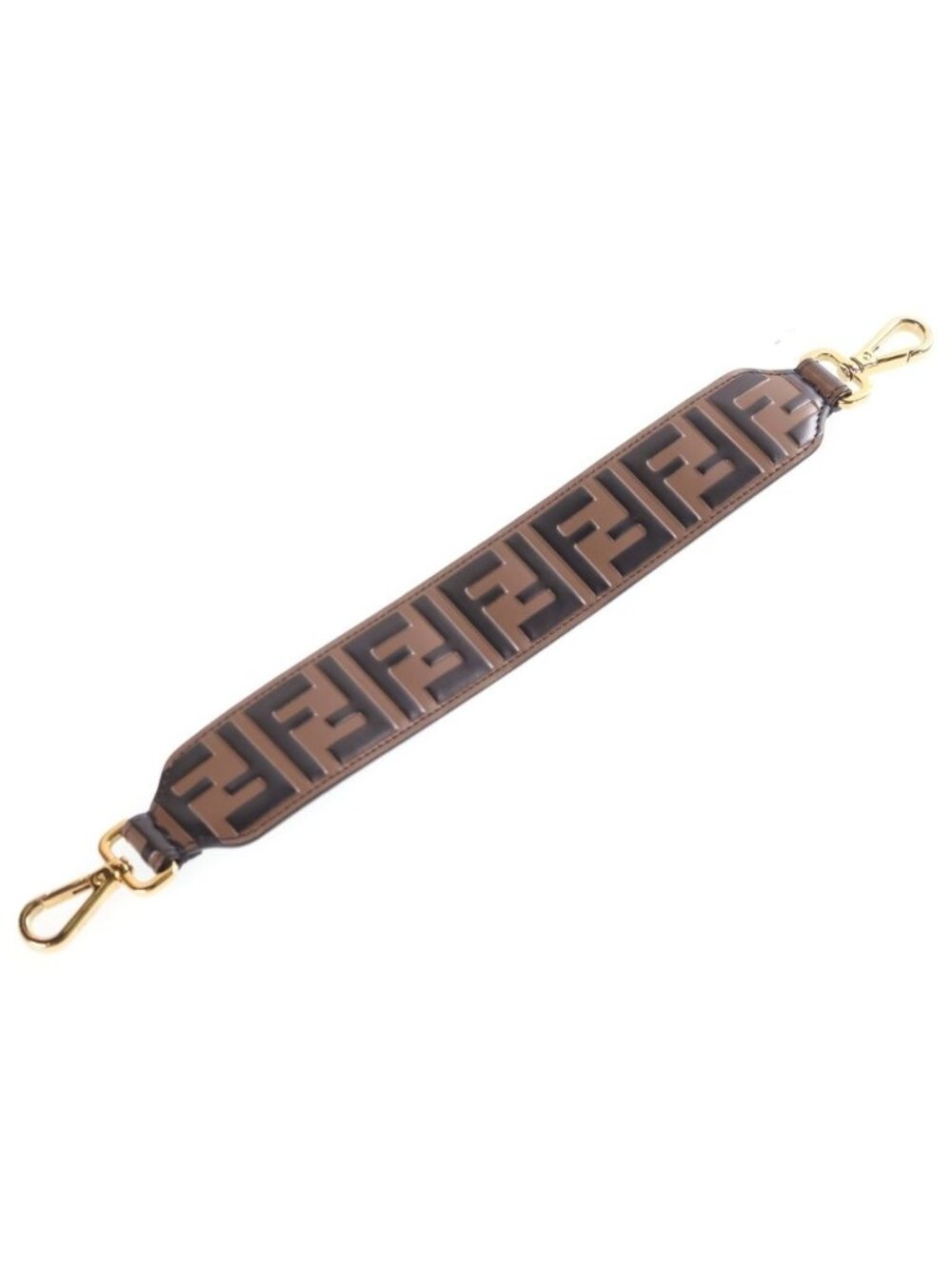 Fendi Zucca Shoulder Strap Brown Leather